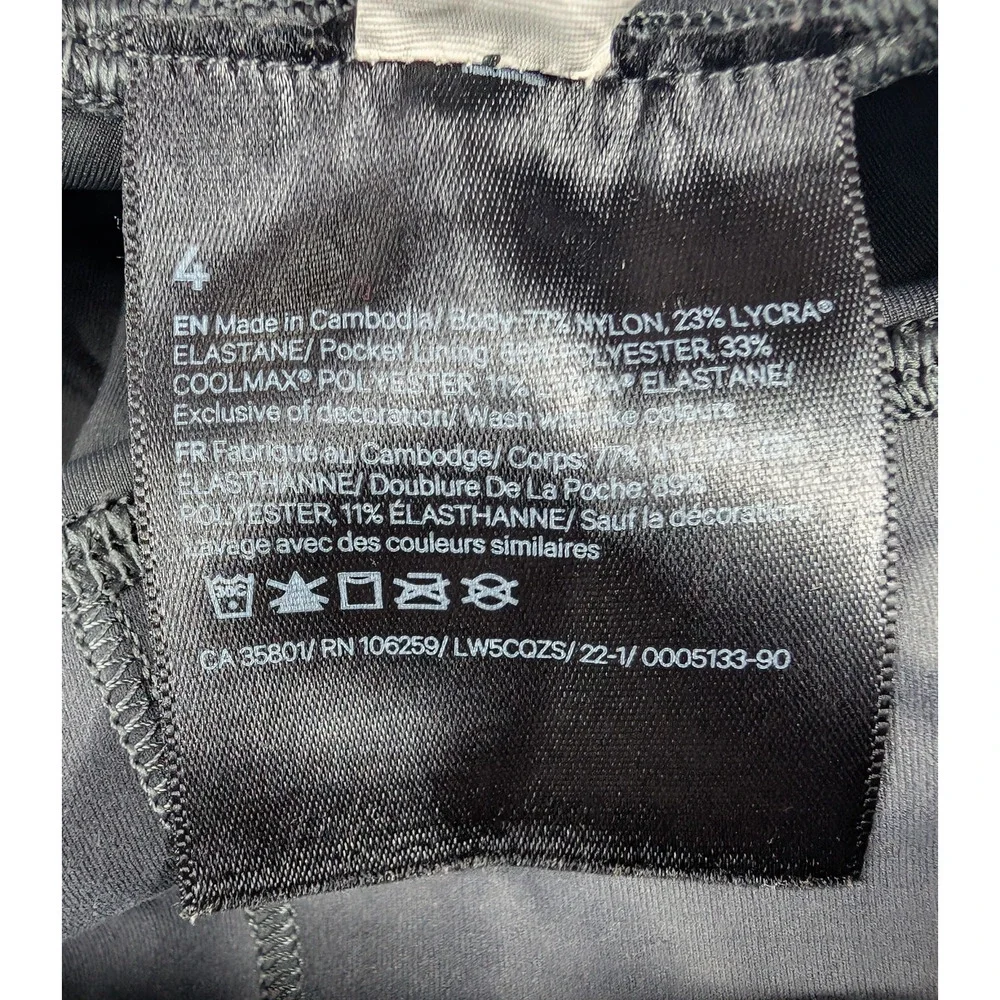 Lululemon Wunder Train Leggings Womens 4 Diamond Dye Gray Athleisure Workout Gym